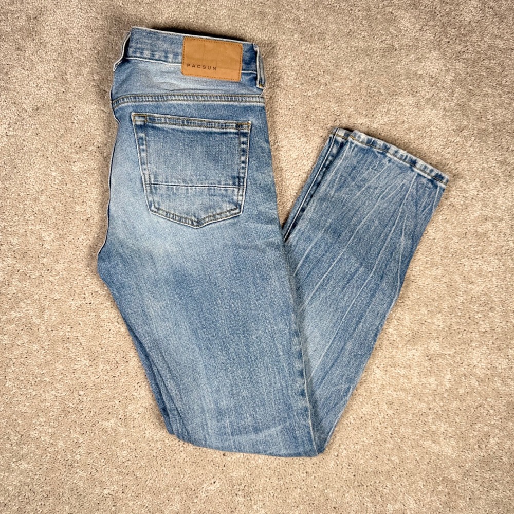 Pacsun Pants Men's 28x30 Blue Denim Jeans Stacked Skinny Medium Wash